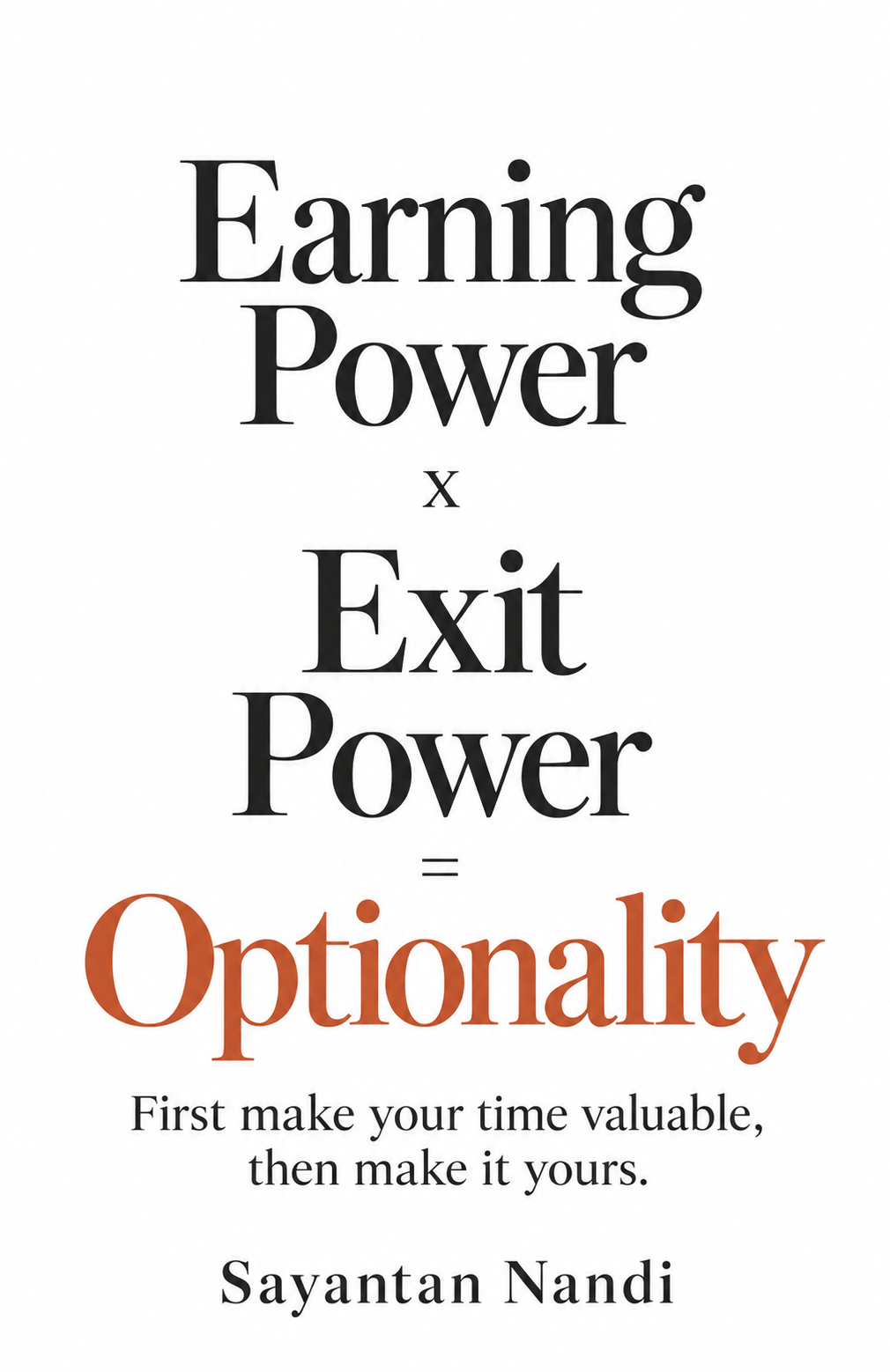 Cover of Earning Power x Exit Power = Optionality